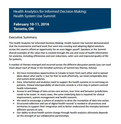 Health Analytics For Informed Decision Making Health System Use